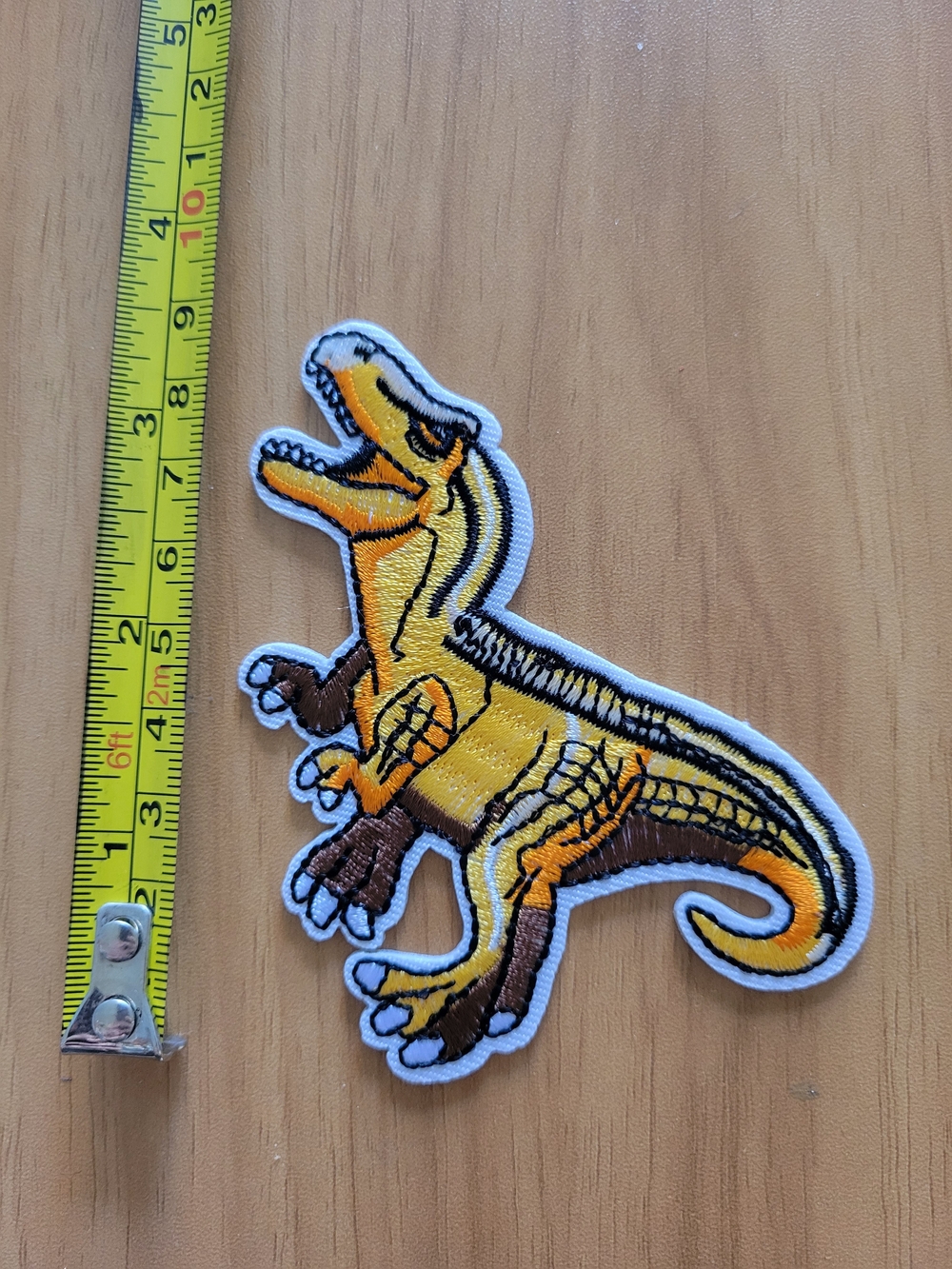 🎃BUY 2 GET 1 FREE🎃Embroidered Yellow & Brown T-Rex Patch